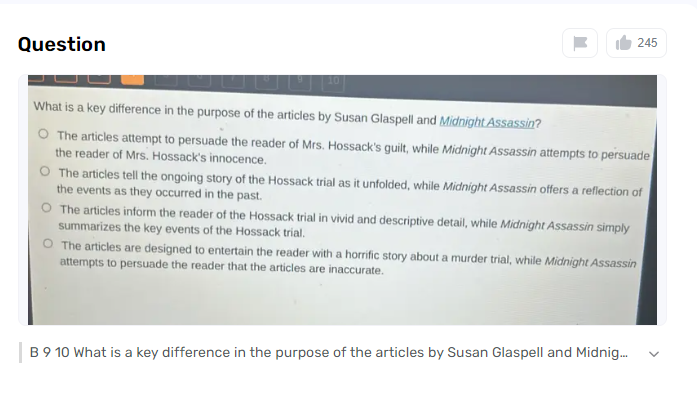 How do Articles By Susan Glaspell And Midnight Assassin Differ?